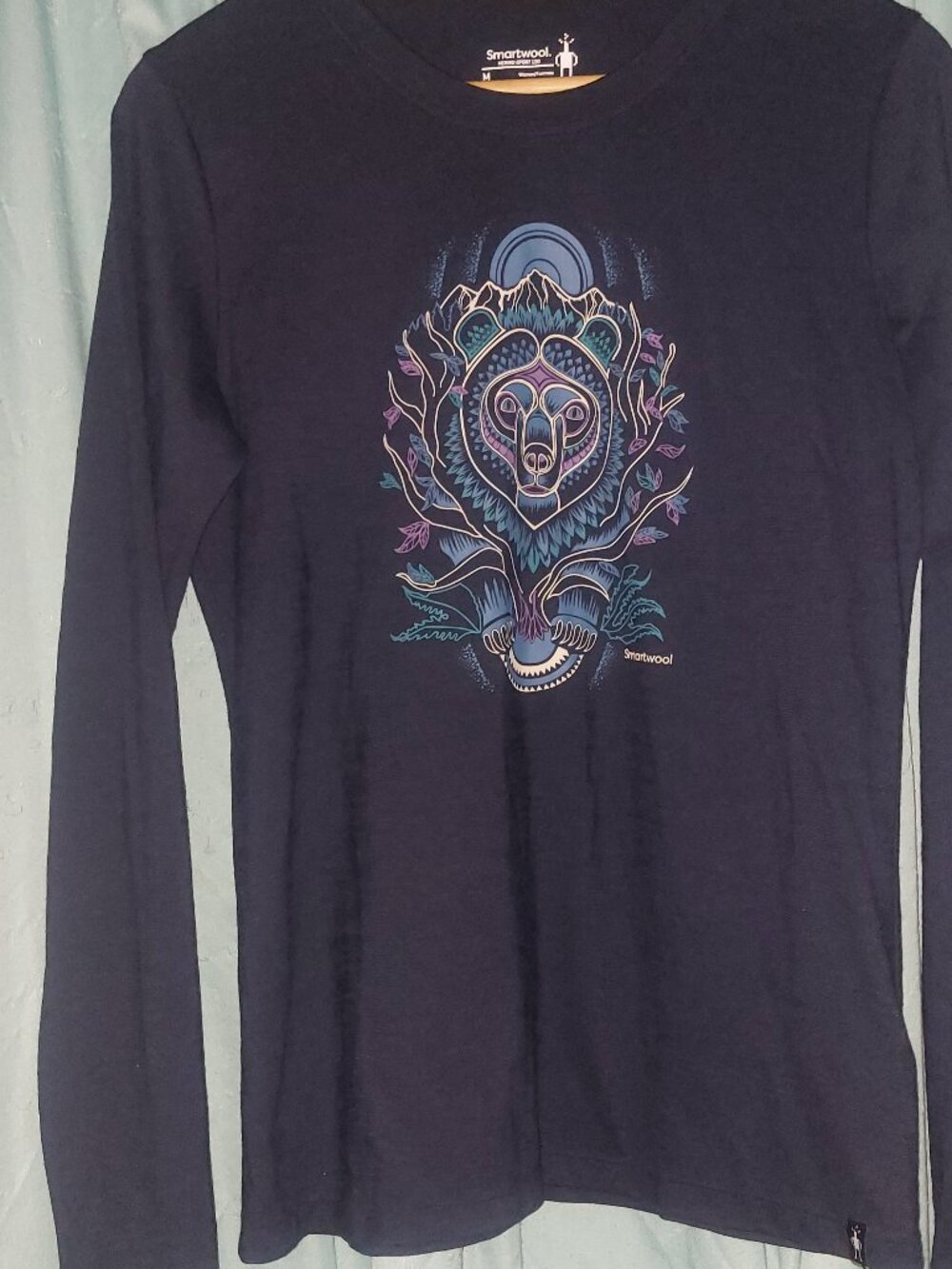 Smartwool Merino Sport 150 Long Sleeve Graphic Tee Navy Blue Medium
